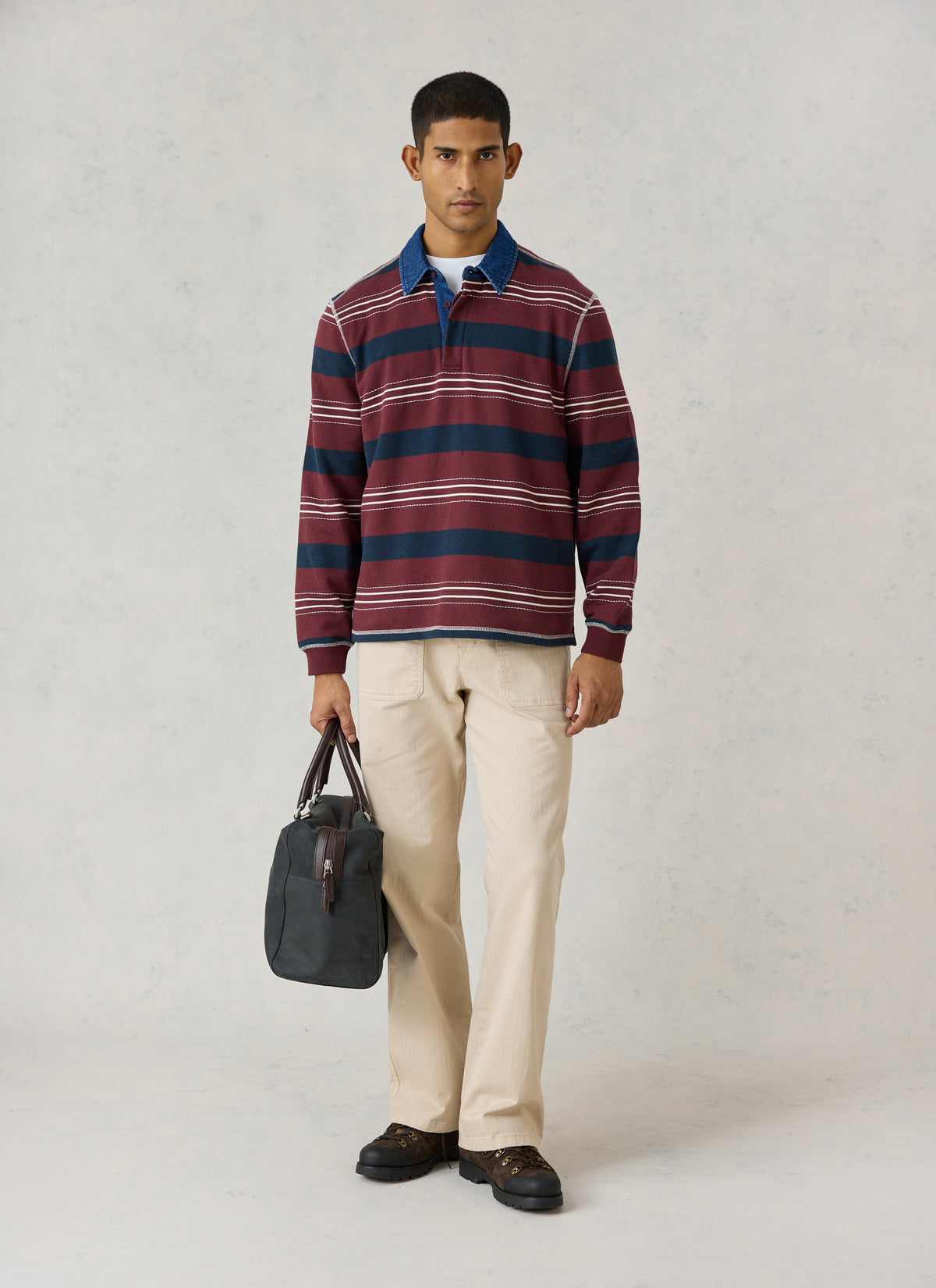 Burgundy with Denim