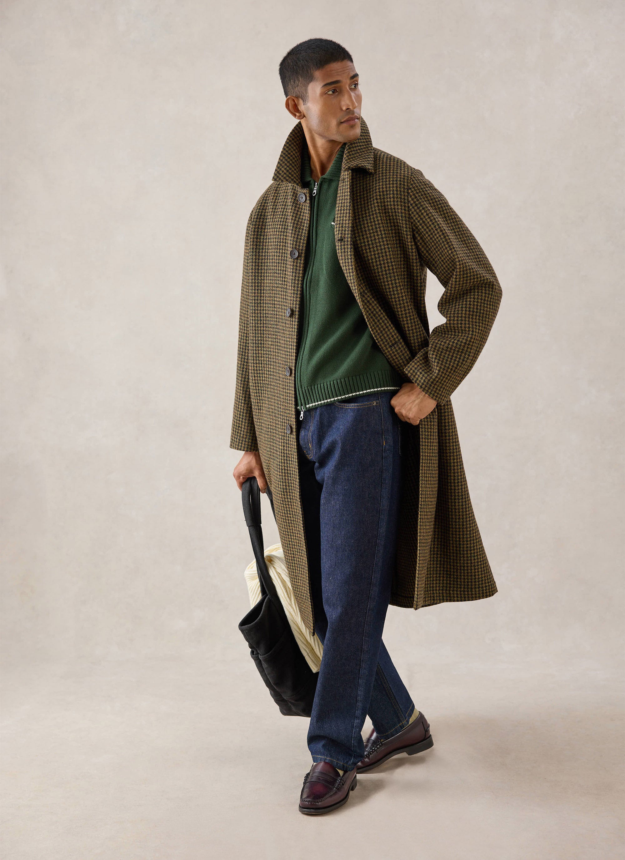 Men's Wool Minnesota Overcoat | Watcher Check | Percival