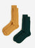 Socks 2 Pack | Cashmere | Mustard & Green