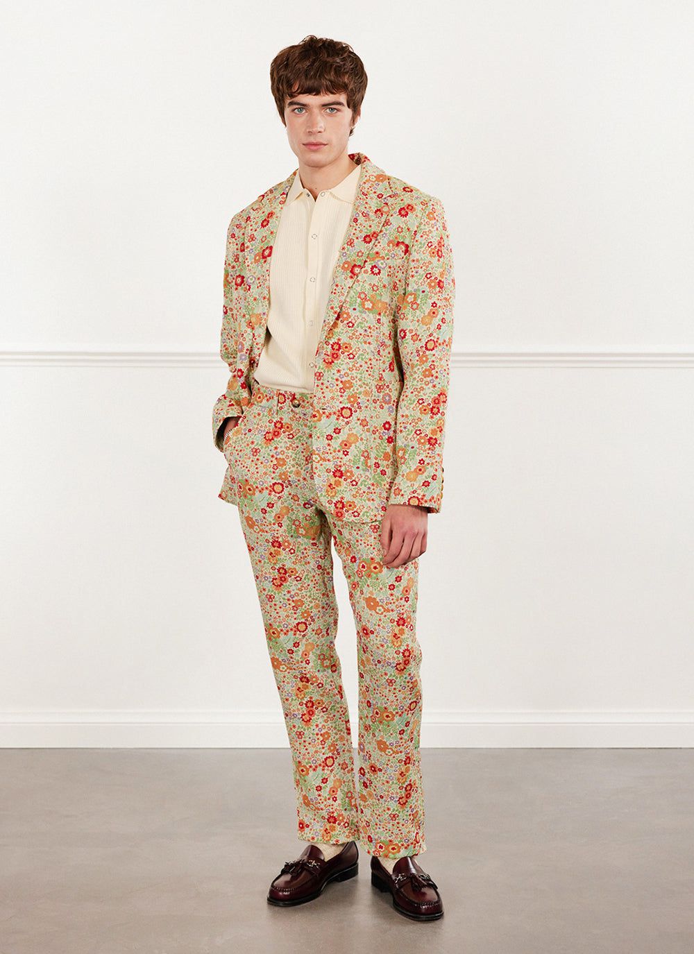 Men's Suit Jacket Floral Tailored Blazer Multi Percival Menswear