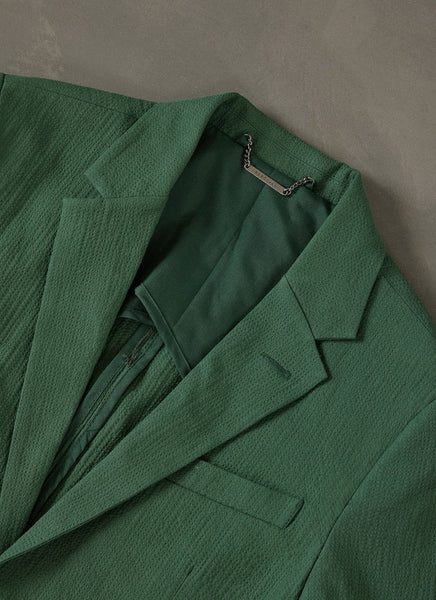 Tailored Seersucker Blazer Forest
