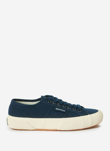 Men s Superga Trainers Canvas Herringbone Navy Blue