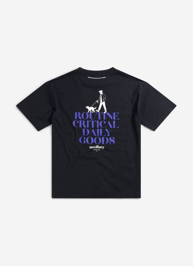 Bark and Stroll Oversized Auxiliary T Shirt | Organic Cotton | Black