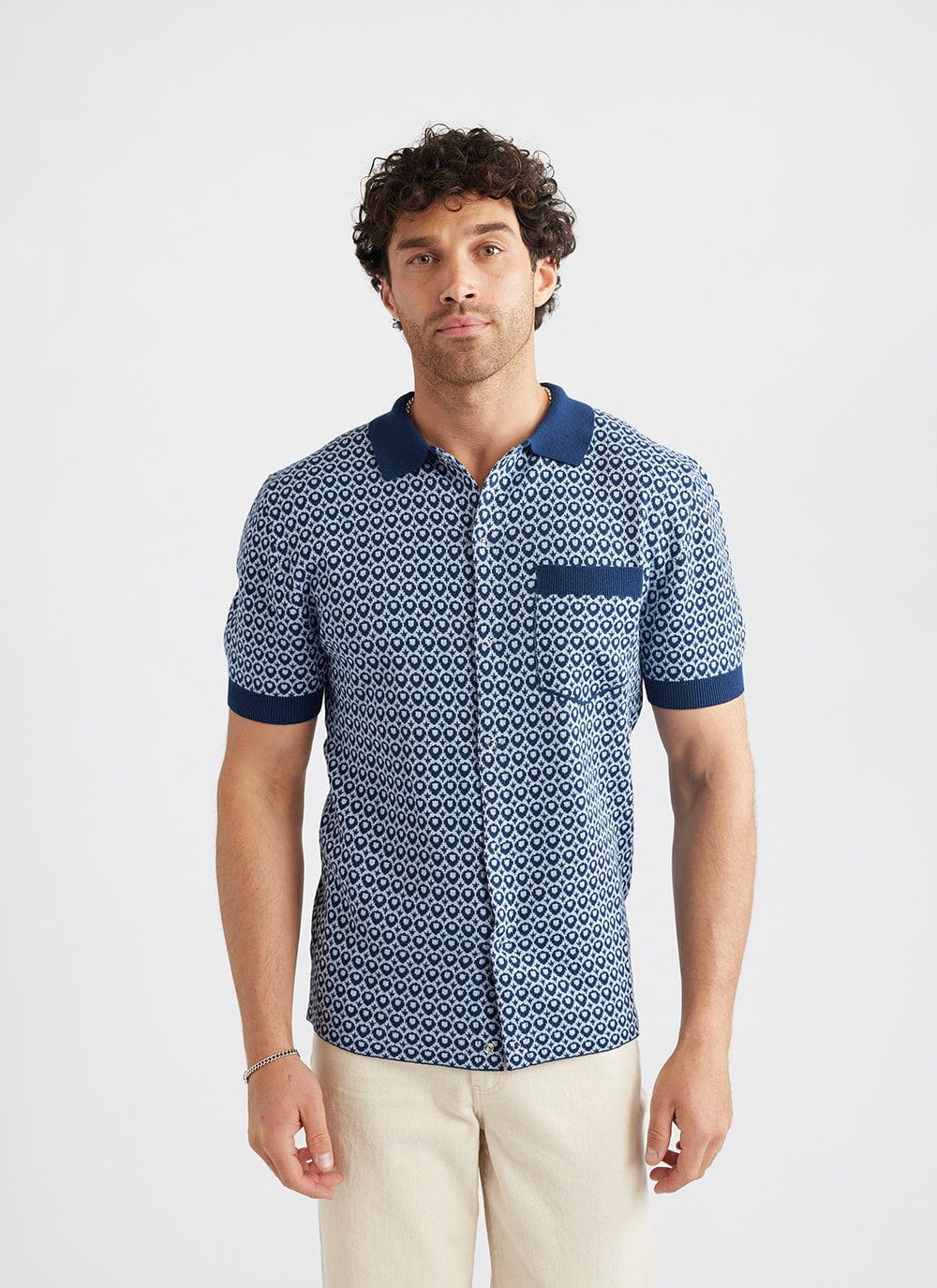 Blue Jacquard