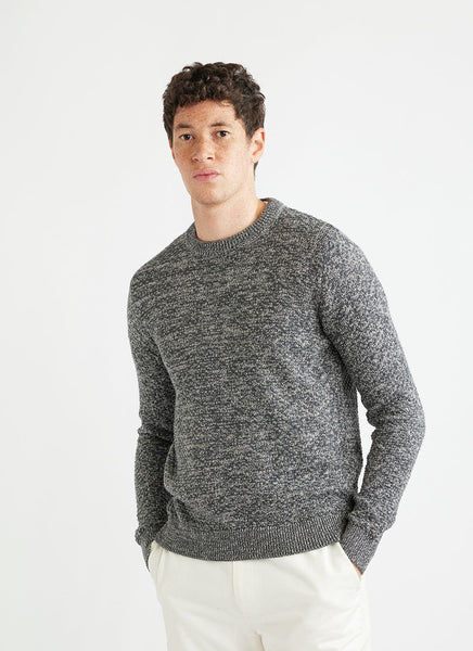 Crew neck sweater with button down shirt clearance