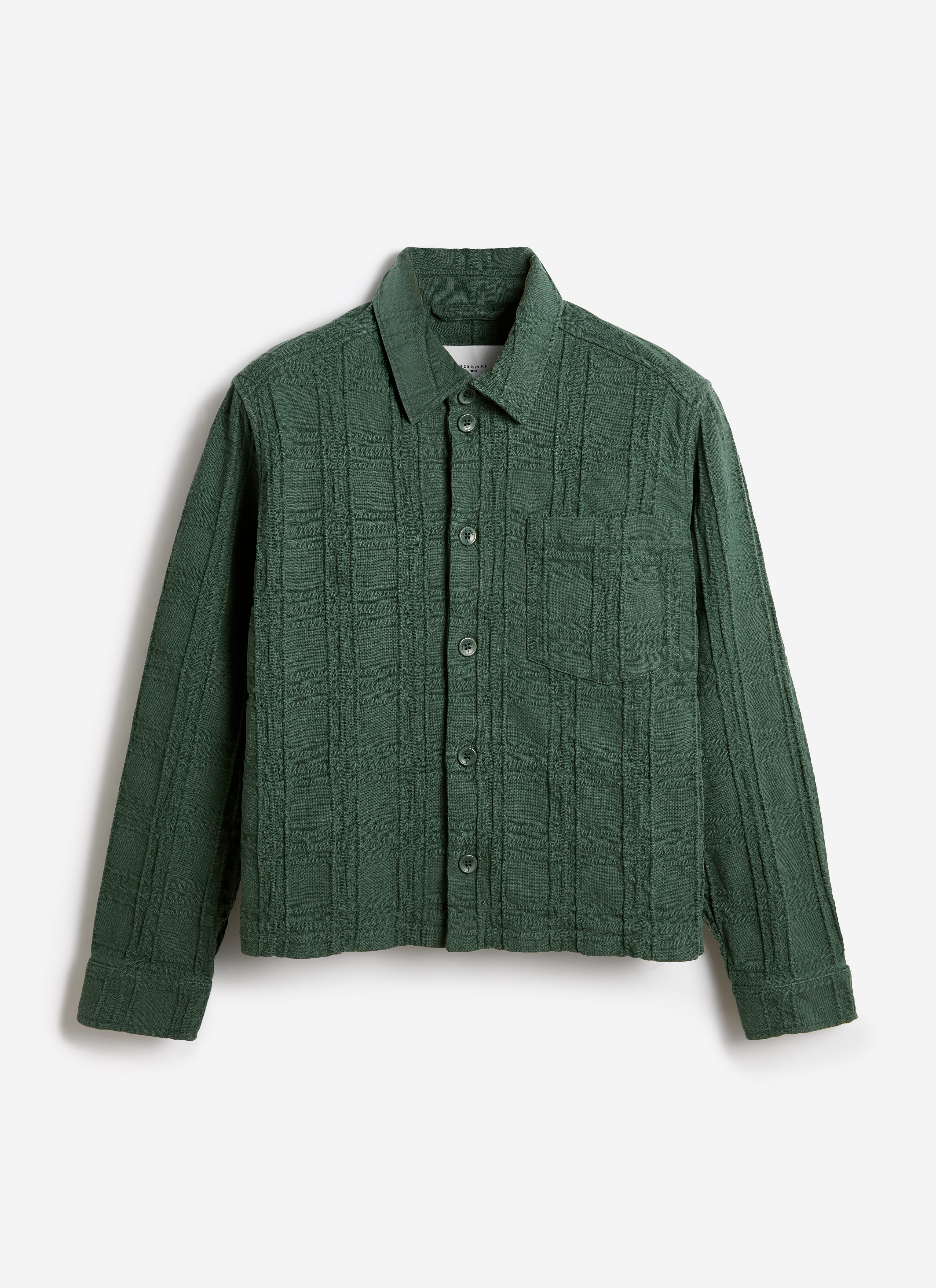 Men's Check Overshirt - Canyon | Cotton | Green | Percival Menswear