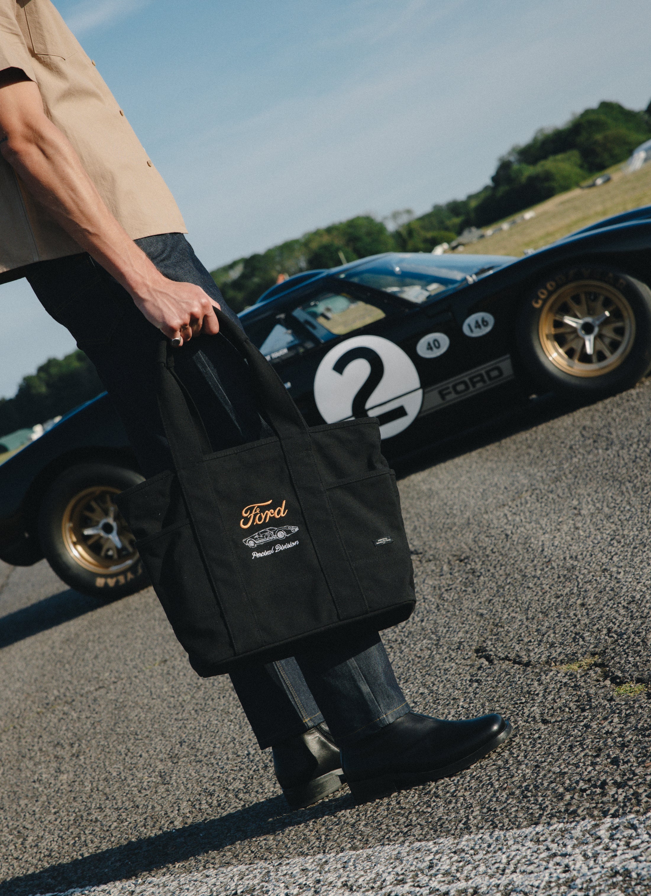 Embroidered Tote Bag | Canvas | Black | Ford x Percival | Percival