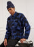 Jacquard Teddy Fleece Overshirt | Wool | Navy
