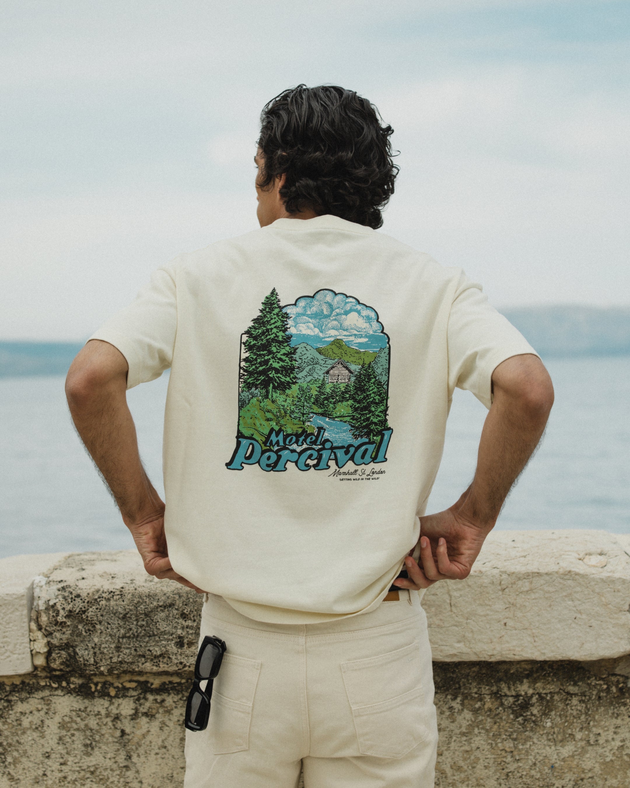 Men's Cream Oversized T Shirt | Arnold | Organic Cotton | Percival