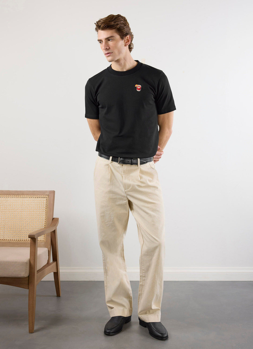 Men s Embroidered T Shirt Negroni Heavyweight Cotton Black men-s-embroidered-t-shirt-negroni-heavyweight-cotton-black