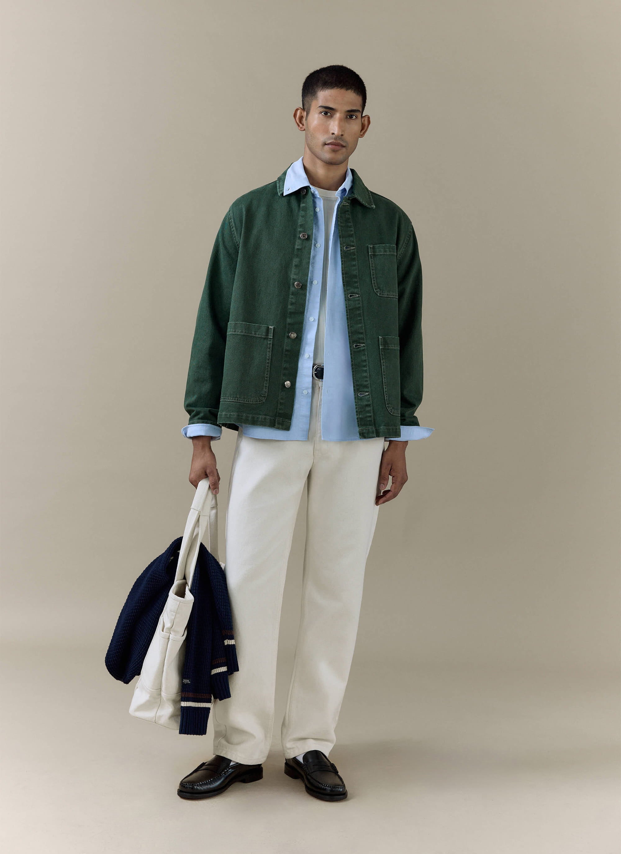 Men's Blanket Overshirt | Casentino Wool | Black | Percival Menswear