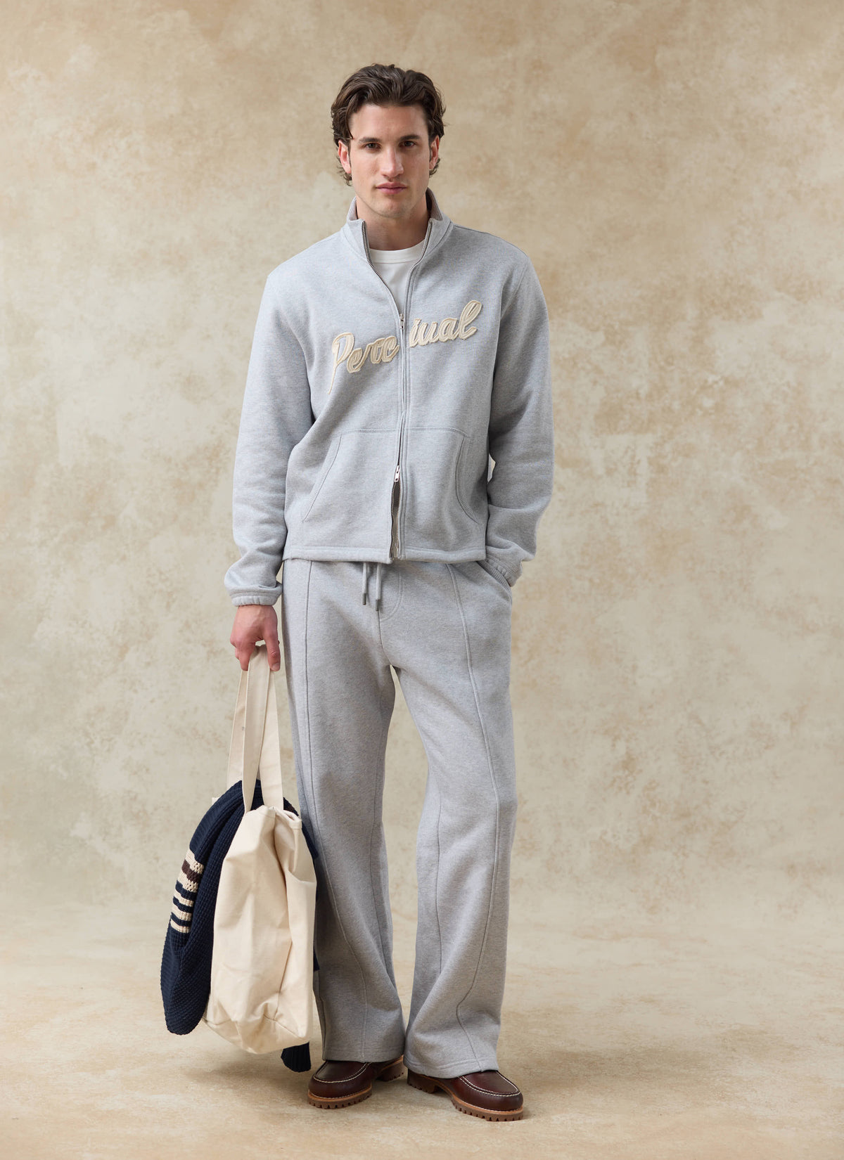 Chronicle Straight Leg Trackpants | Cotton Jersey | Grey