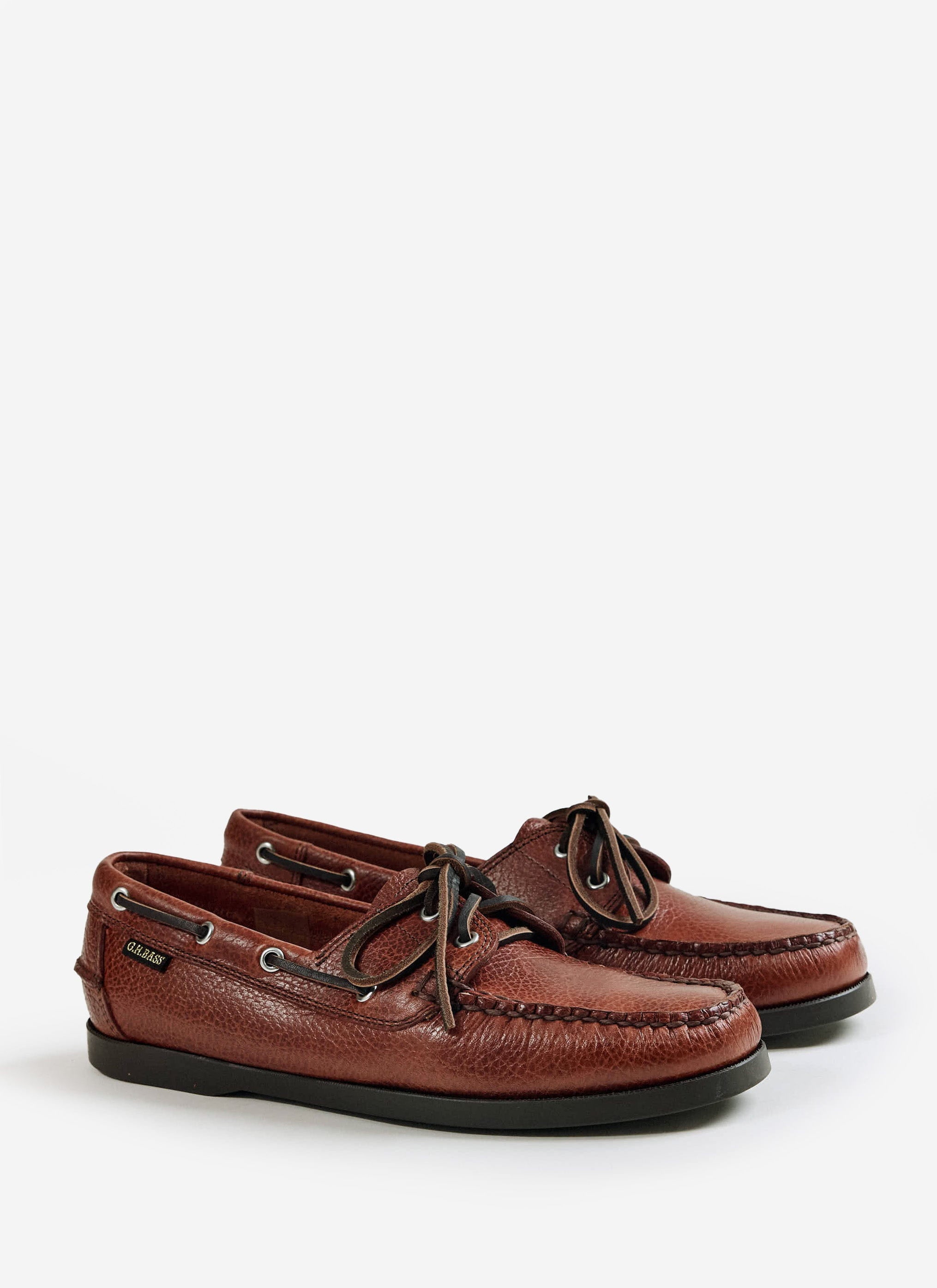 G.H. BASS JETTY II Boater 2 Eye バス　8 G.H.Bass | Jetty II Boater 2 Eye | Textured Tan Leather | Percival