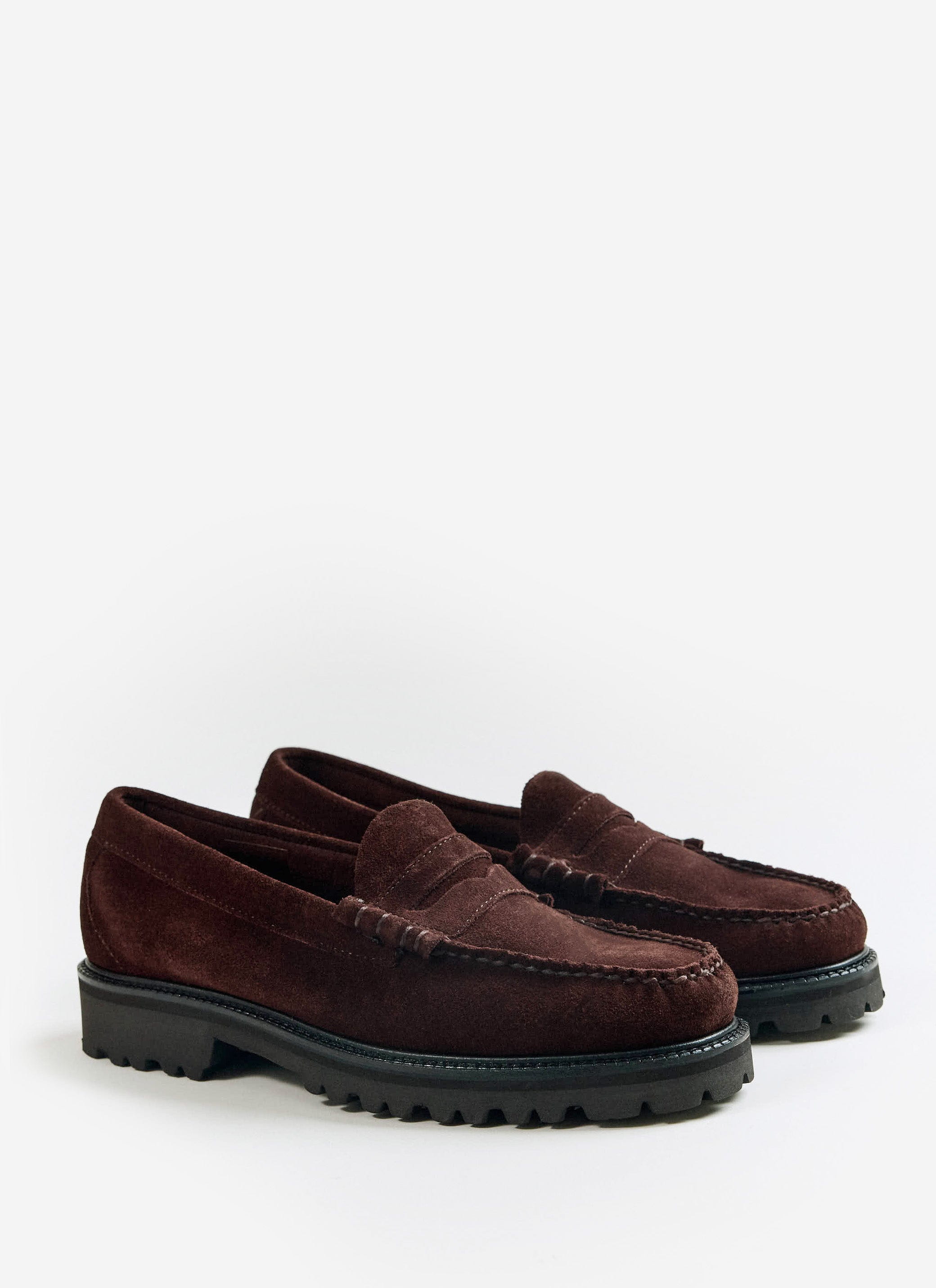 Men's Penny Loafers | G.H.Bass Weejun 90 Larson | Chocolate Suede