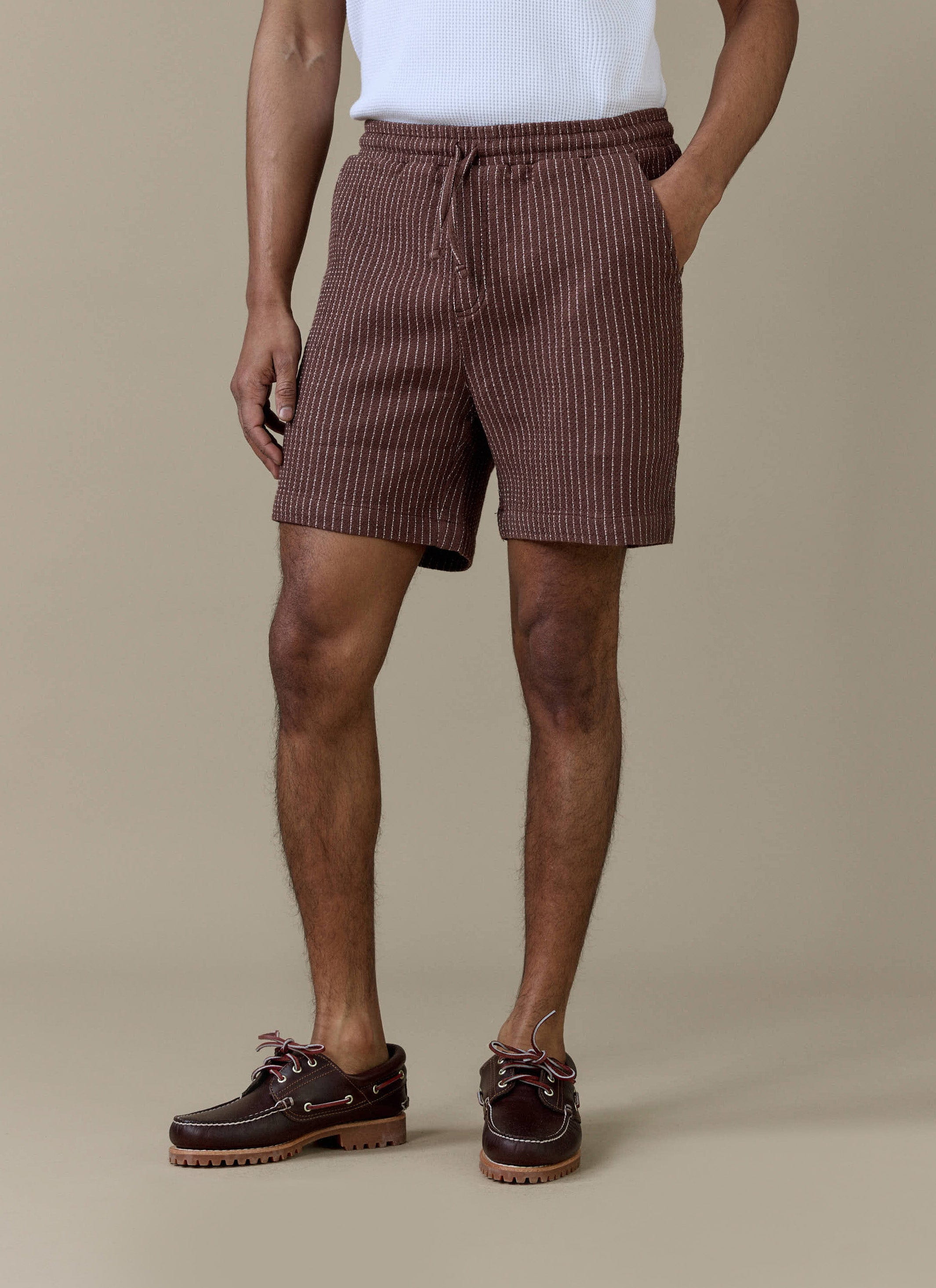 Men's Shorts | Sorrento Straight Leg | Linen | Brown | Percival