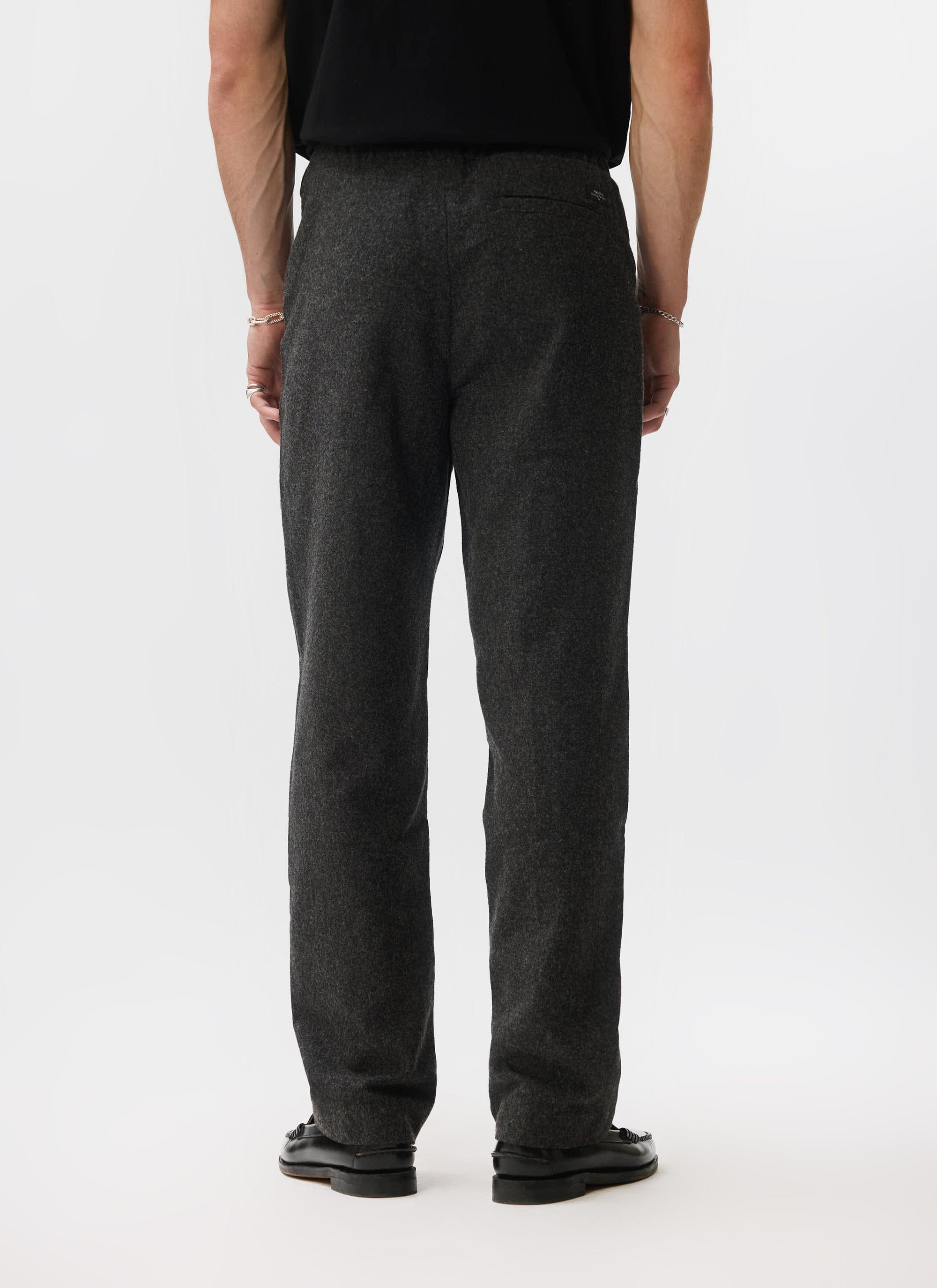 Caxton Smart Trousers | Brushed Wool | Black | Percival Menswear