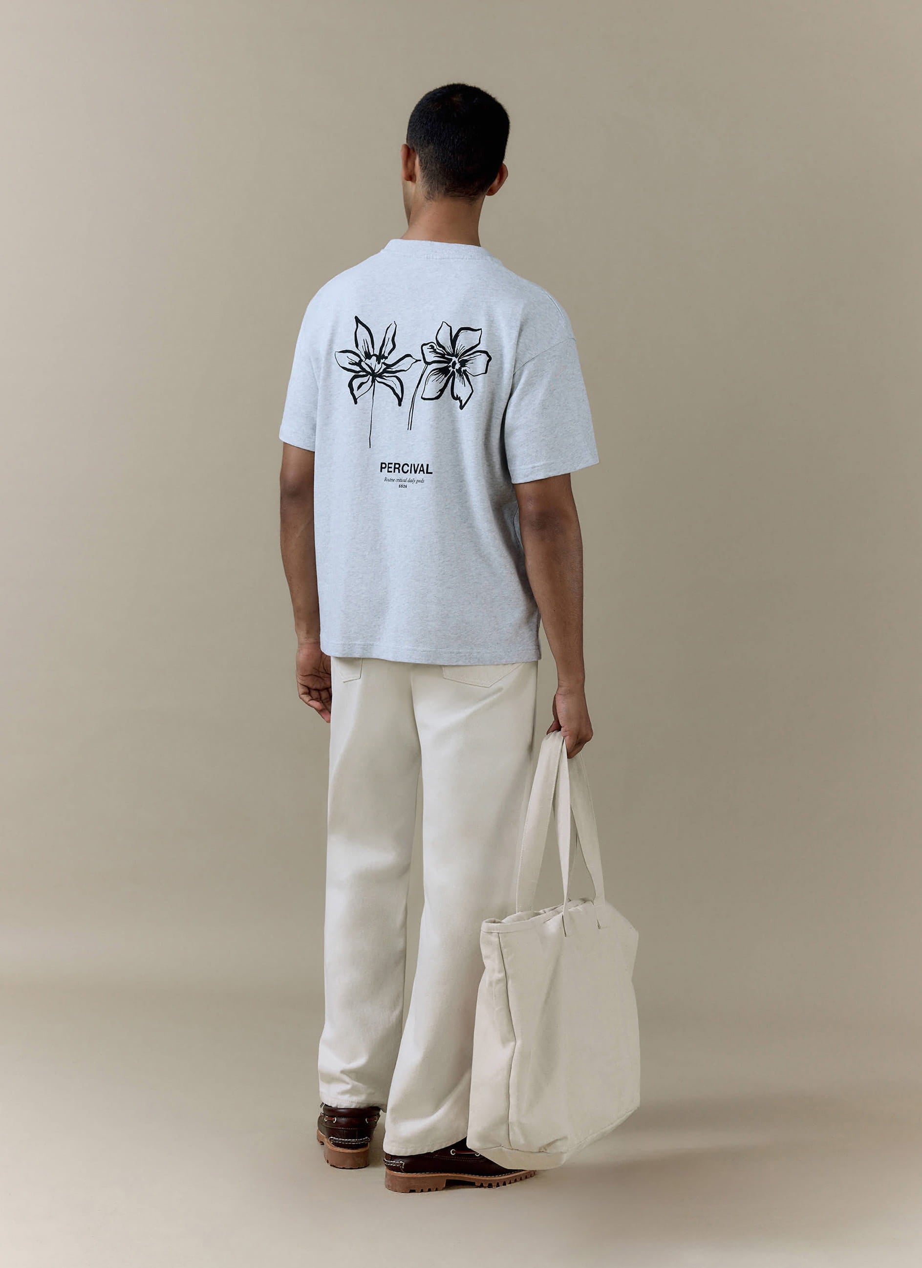 Men's Oversized T Shirt: Melvin | Cotton | Grey | Percival Menswear