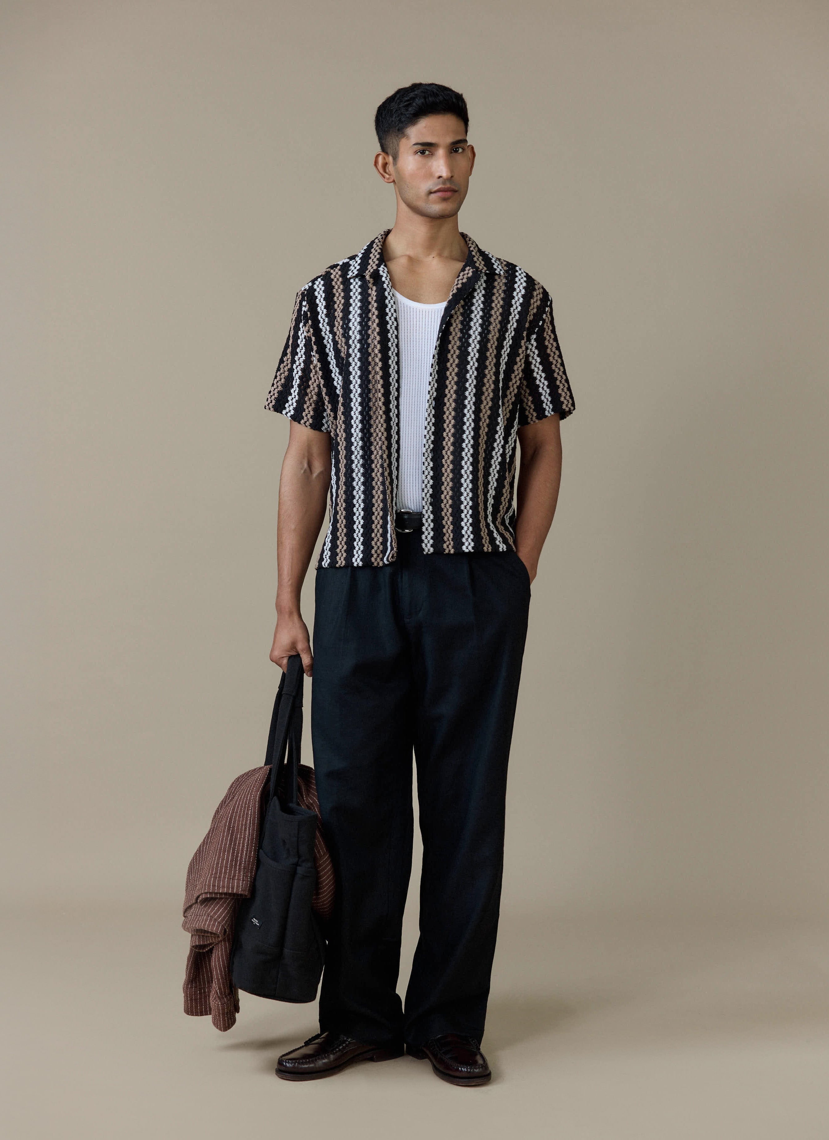 Men s Breton T Shirt Arlo Raw Hem Organic Cotton White Stripe Men s Breton T Shirt Arlo Raw Hem Organic Cotton White Stripe