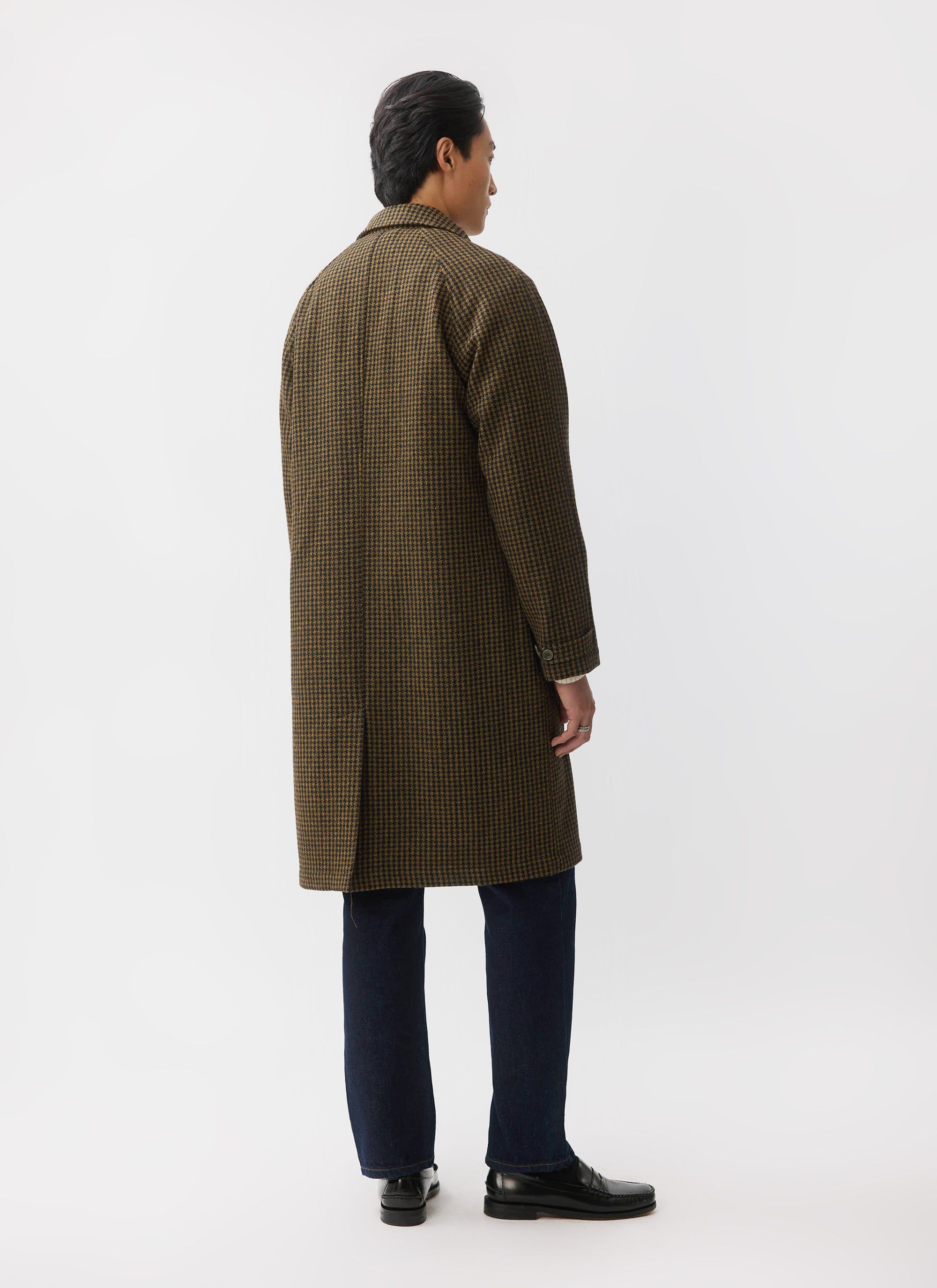 Men's Dickens Car Coat | Wool | Houndstooth | Percival Menswear