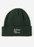Ribbed Embroidered Beanie | Forest