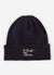 Ribbed Embroidered Beanie | Navy