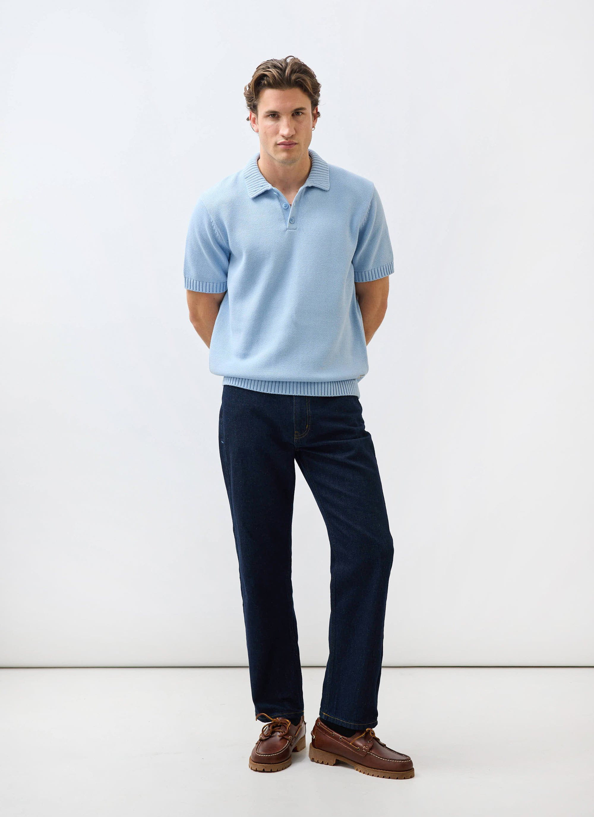Men's Wool Polo Shirt - Percival x Warren | Ecru Cream | Percival