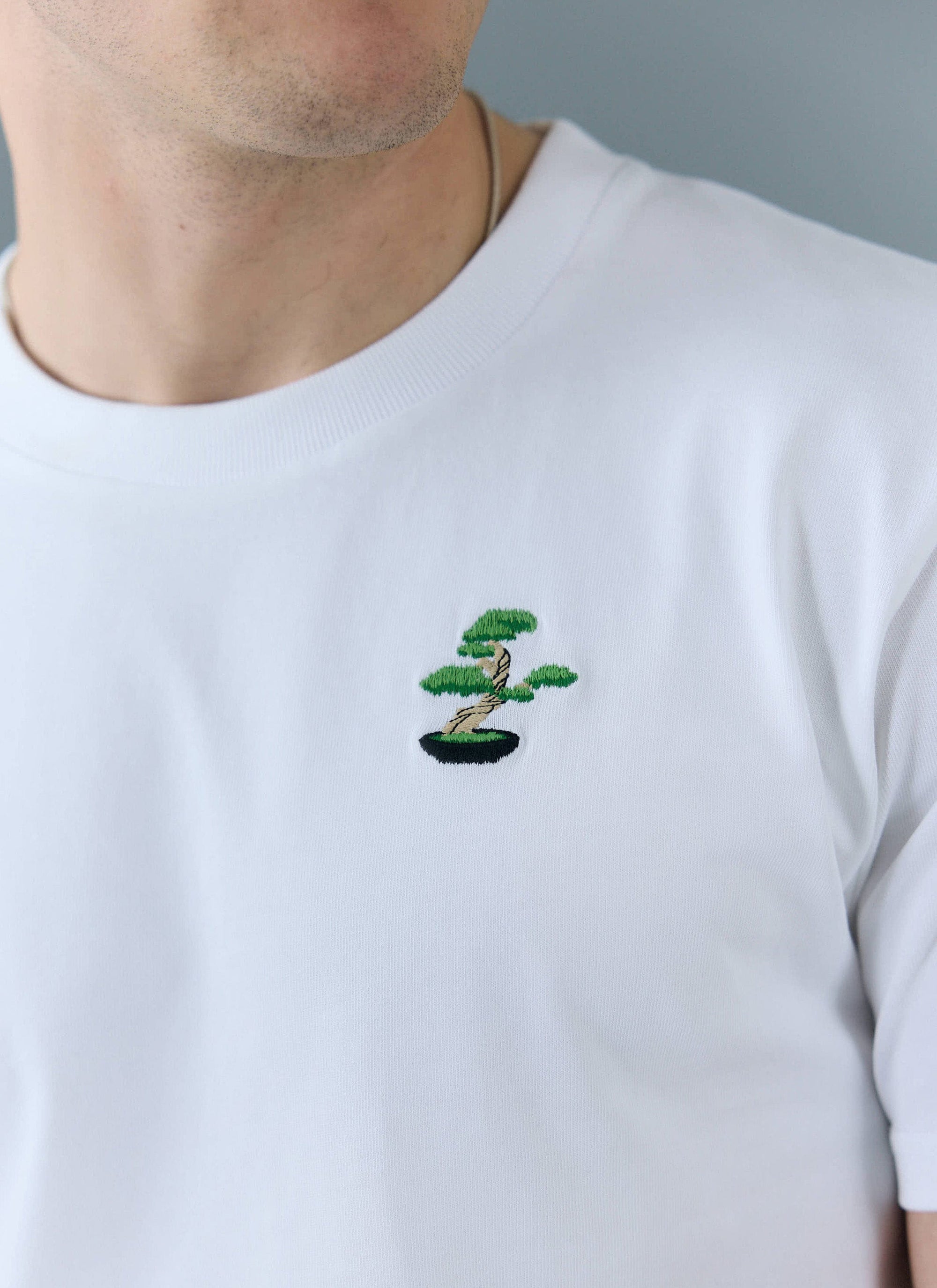 Bonsai Embroidered T Shirt Organic Cotton