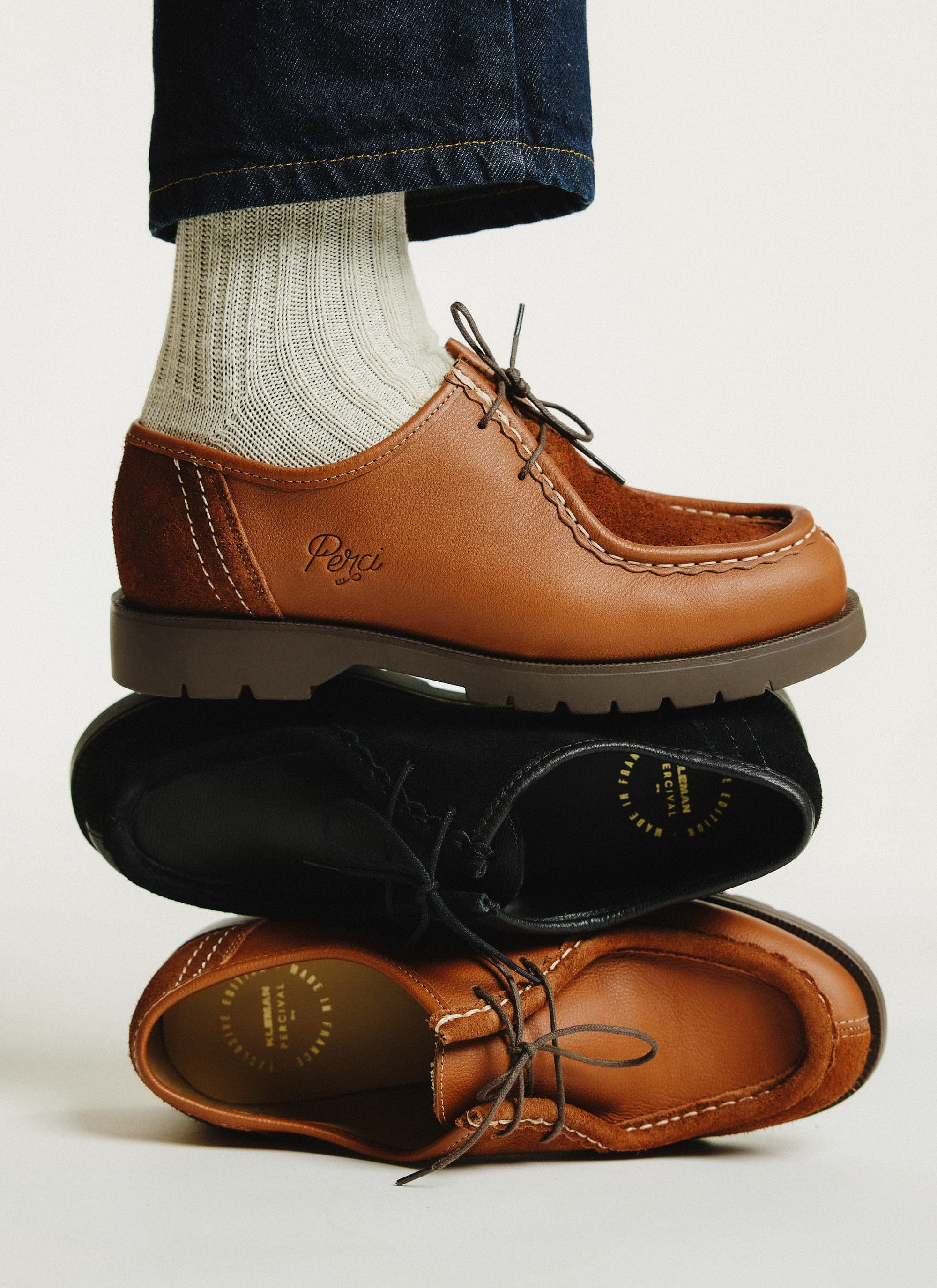 Kleman x Percival | Padror Patchwork Shoe | Cognac | Percival Menswear