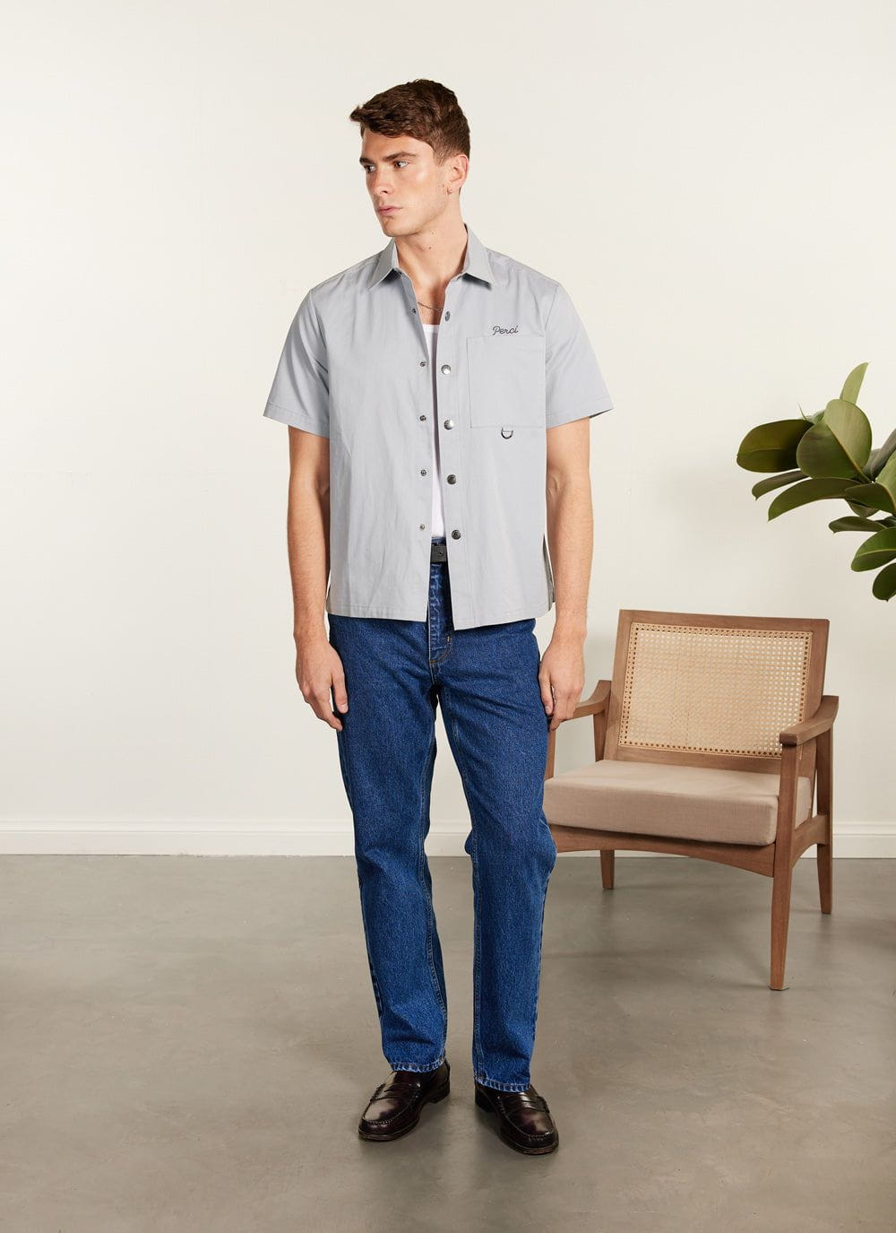 Auxiliary Boxy Clerk Shirt Light Blue