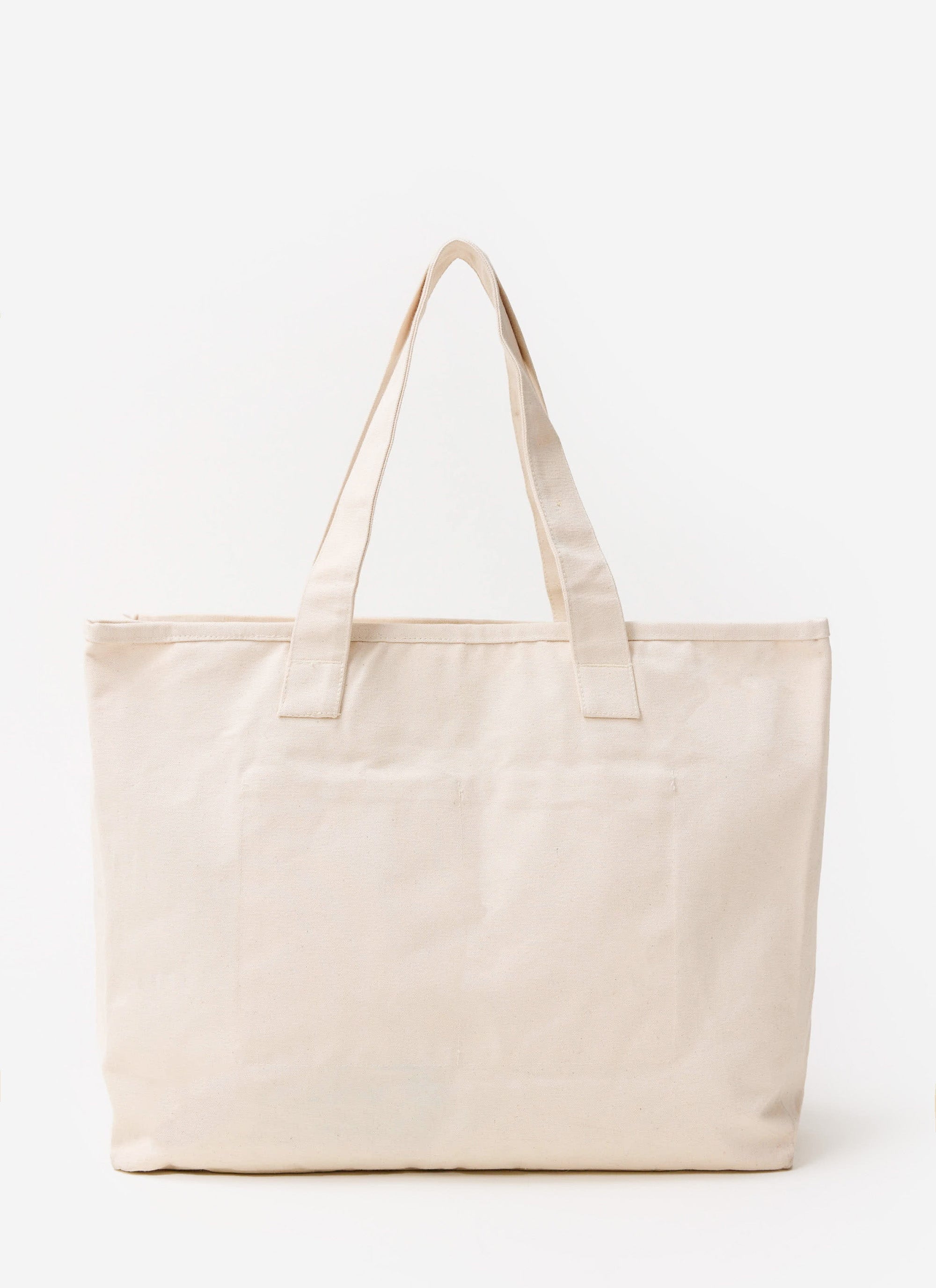 The Percival Carlo Mixologist Tote Bag, showing the plain back in ecru cotton canvas against a simple white background.