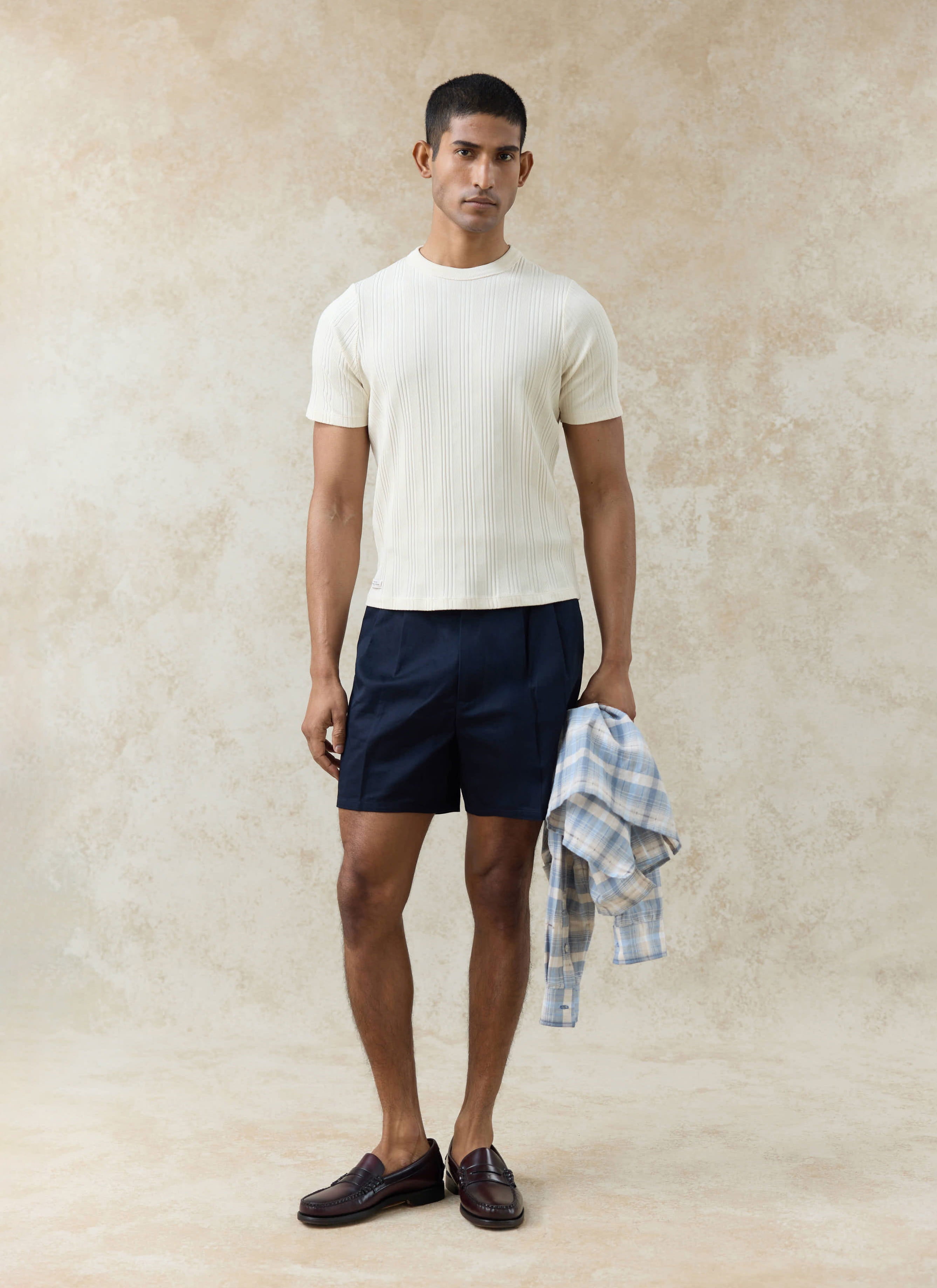 Men's Double Pleated Black Shorts | Blake | Cotton | Percival Menswear