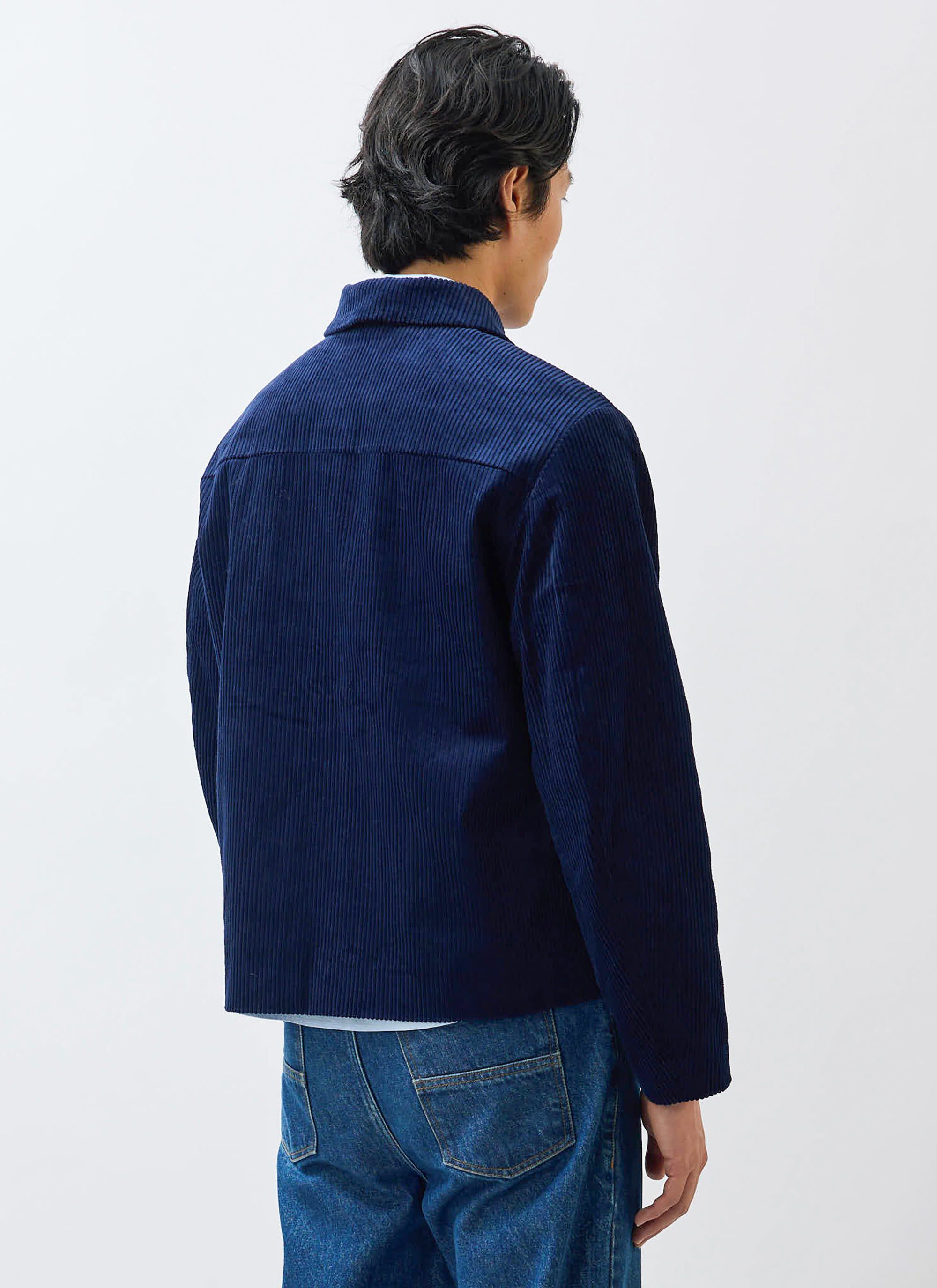 Men's Corduroy Overshirt | Shacket | Cotton | Navy Blue | Percival
