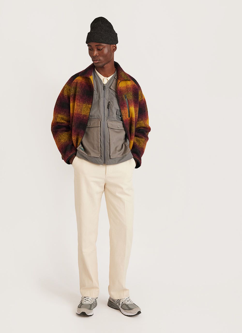 Men's Raglan Check Jacket | Wool | Yellow & Percival Menswear