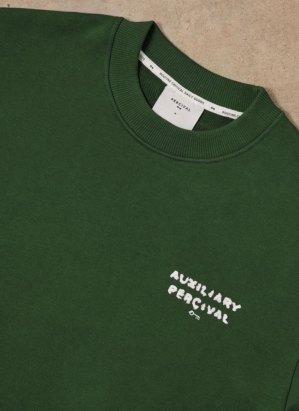Men's Heavyweight Embroidered Sweatshirt | Forest Green & Percival Menswear