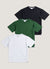3 Pack Oversized Auxiliary T Shirts | Organic Cotton | White / Forest / Black