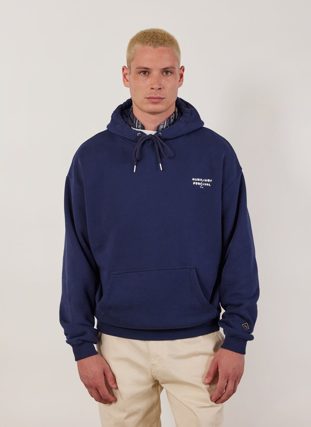 Men's Auxiliary Heavyweight Hoodie | Navy | Percival Menswear