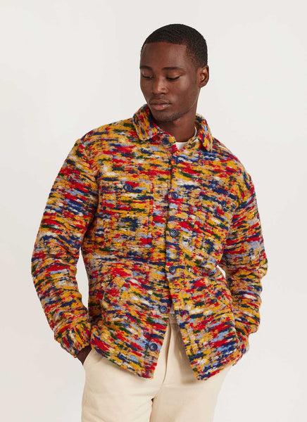 Jacquard Blanket Overshirt | Wool | Mustard & Percival Menswear