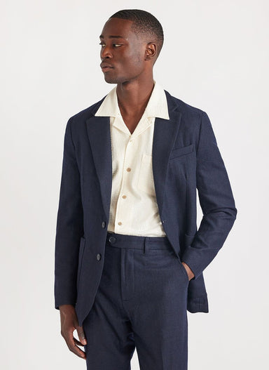 Men's Linen Blazer | Navy | Suit Jacket | Percival Menswear
