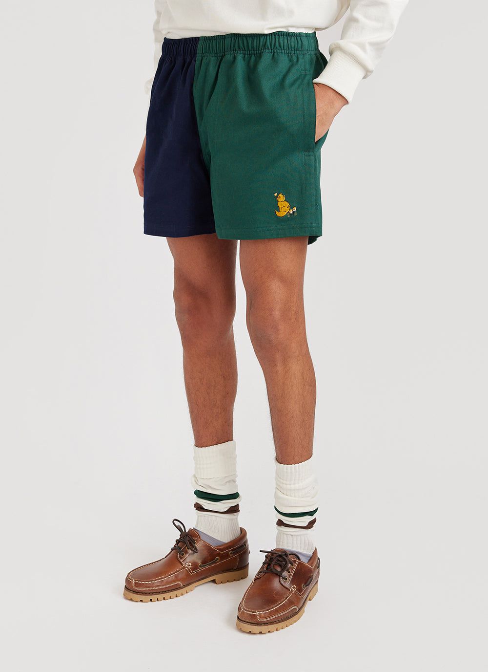 Rugby Shorts Canterbury and Percival Navy with Green Percival Menswear