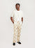 Checkerboard 5 Pocket Trouser | Embroidered Cotton Twill | Ecru