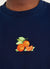 Citrus Oversized Auxiliary T Shirt | Embroidered Organic Cotton | Navy