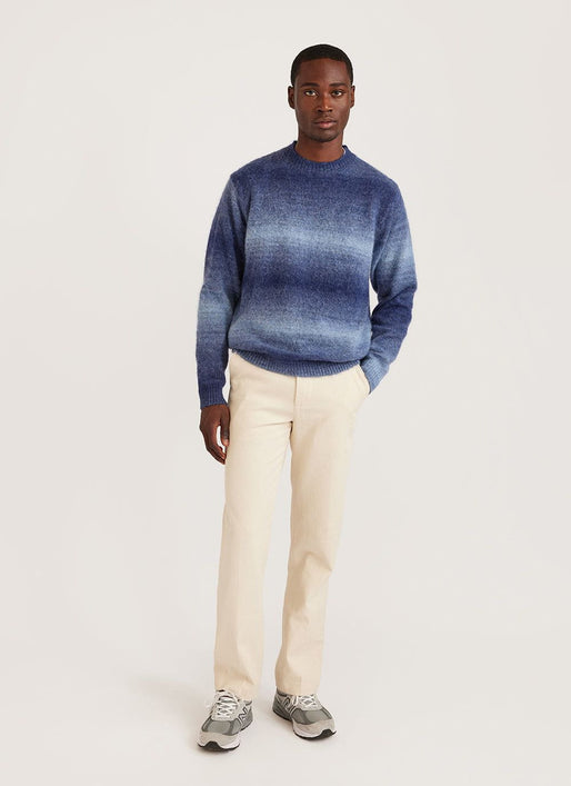 Men's Crew Neck Jumper | Deku Gradient | Mohair | Navy | Percival Menswear