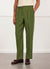 Pleated Tailored Trousers | Linen | Forest