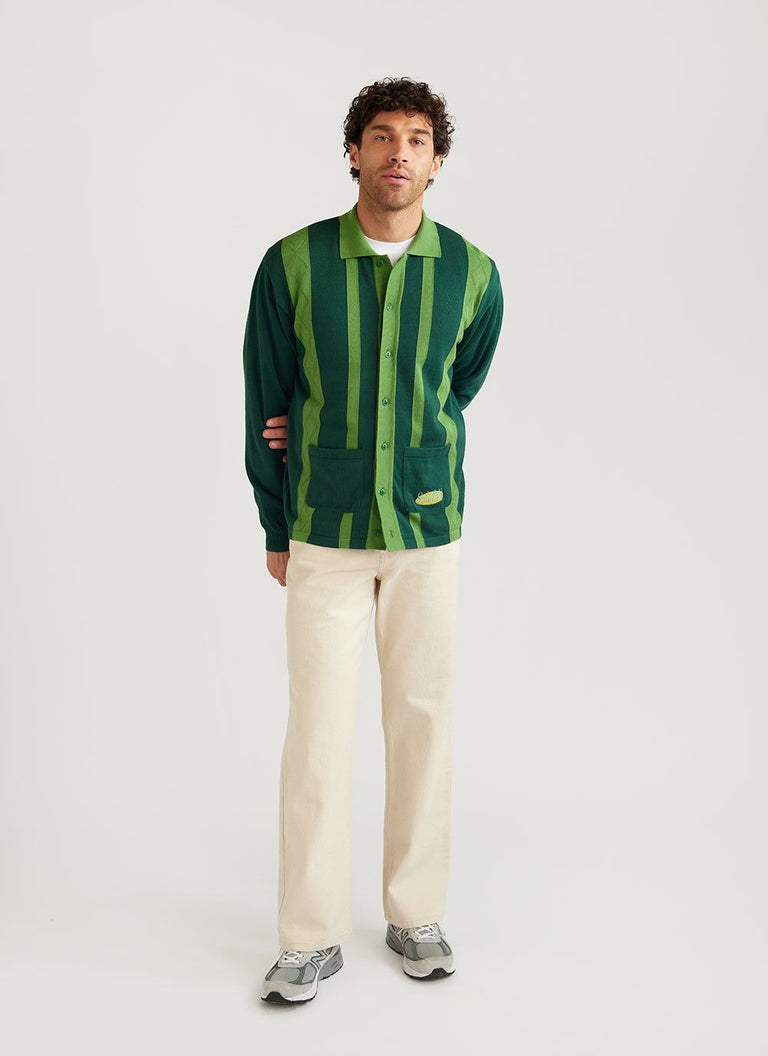 Seinfeld Long Sleeve Shirt | Button Through | Green | Percival ...