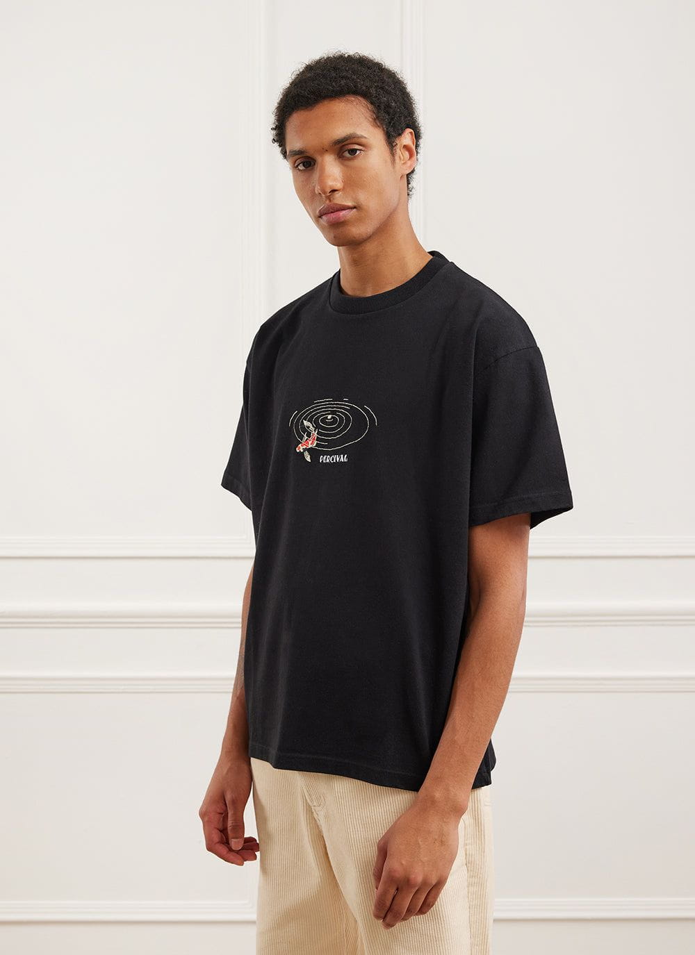 Koi Pond Oversized T Shirt | Embroidered Organic Cotton | Black ...