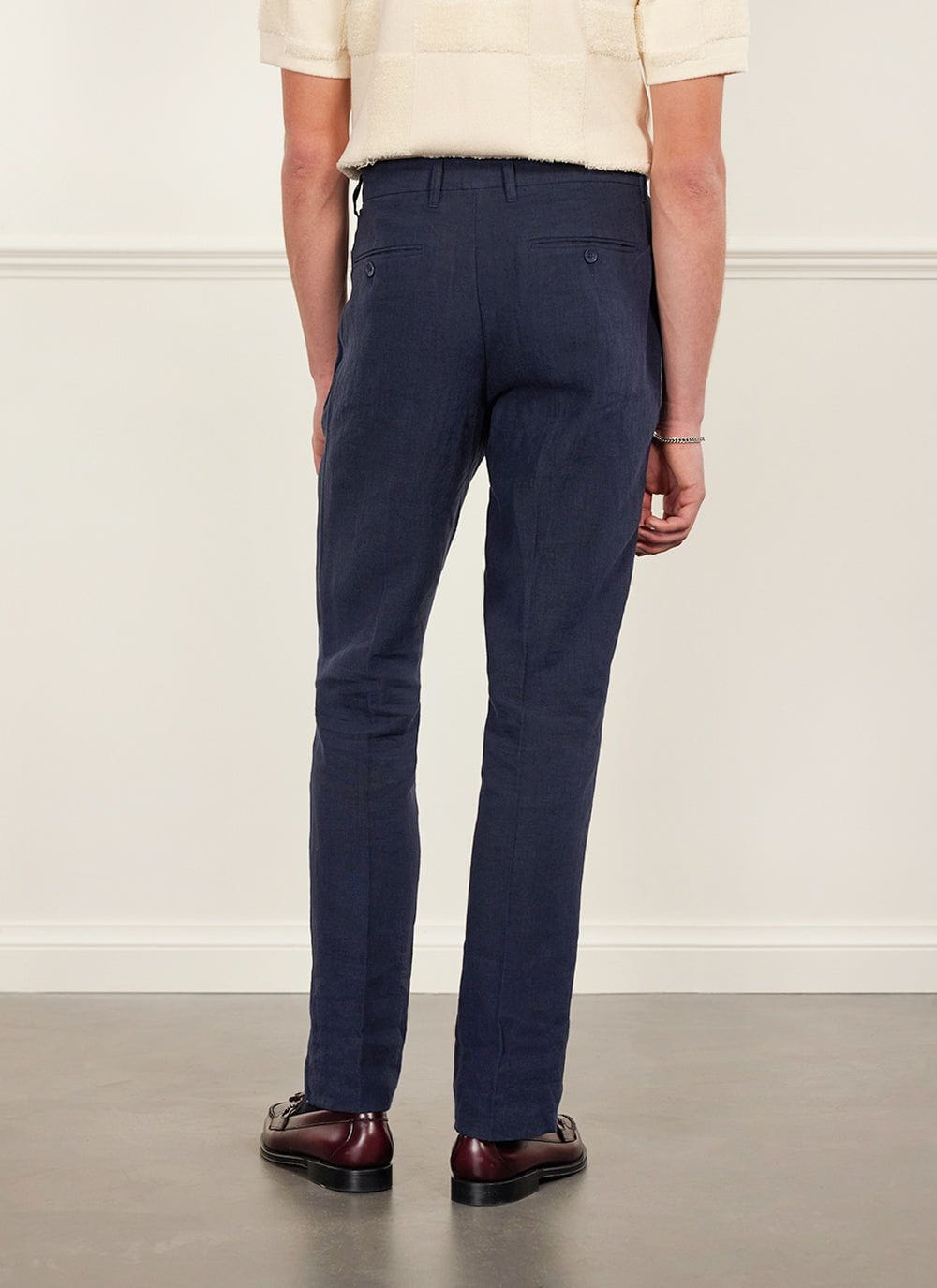 Navy Blue Linen Trousers 17272