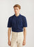 Nawa Diamond Zip Polo Shirt | Knitted Cotton | Navy