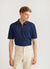 Nawa Diamond Zip Polo Shirt | Knitted Cotton | Navy