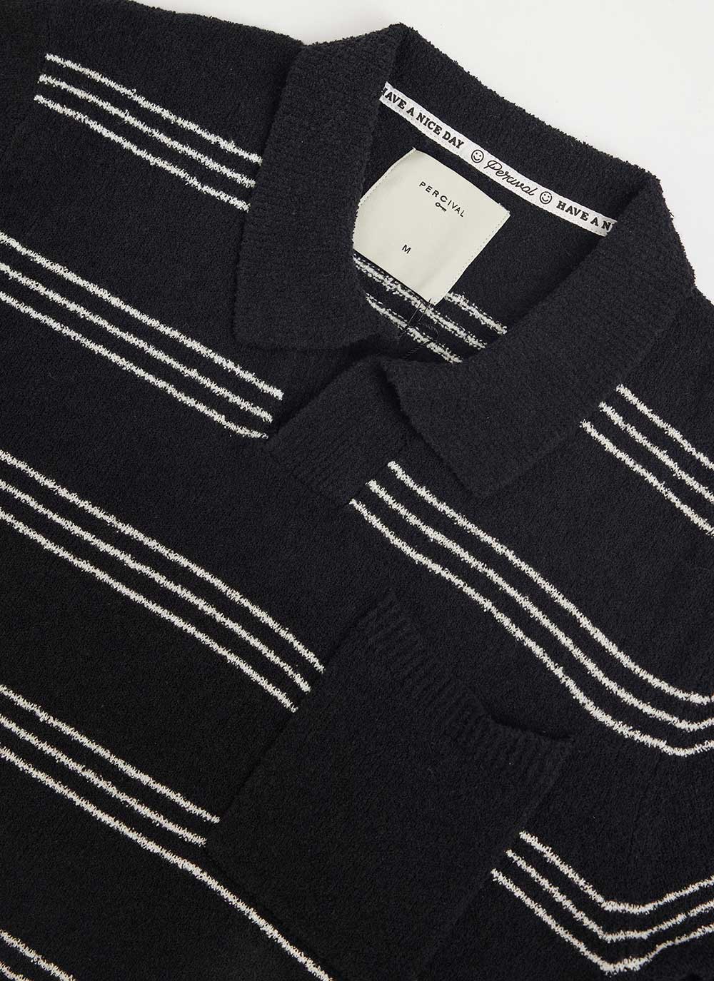 Men's Knitted Polo Shirt | Negroni | Black | Percival Menswear