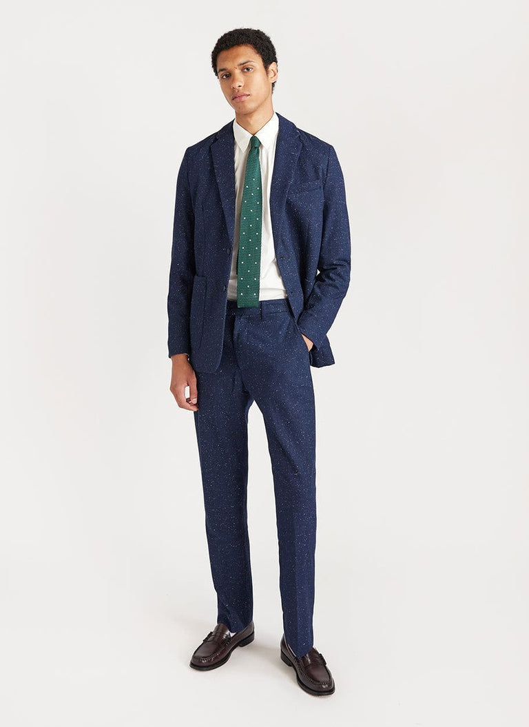 Men's Tailored Blazer | Navy Nep Wool | Percival Menswear